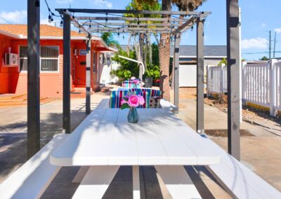 Bella Sirena Courtyard Table Under Gazebo